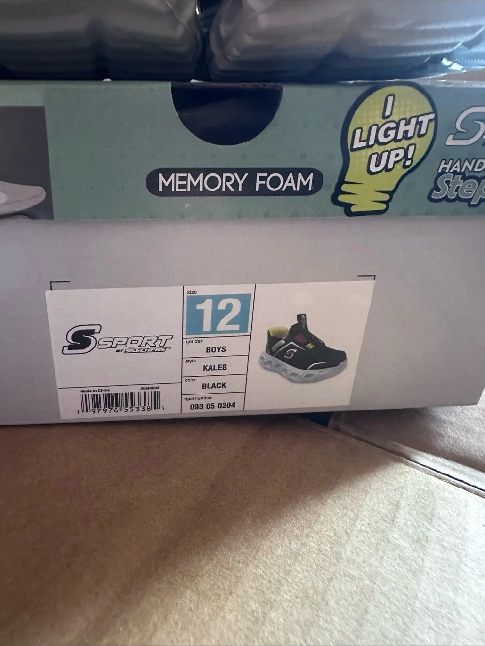 12C Skechers Kids Black Light-Up Step-Ins Sneakers